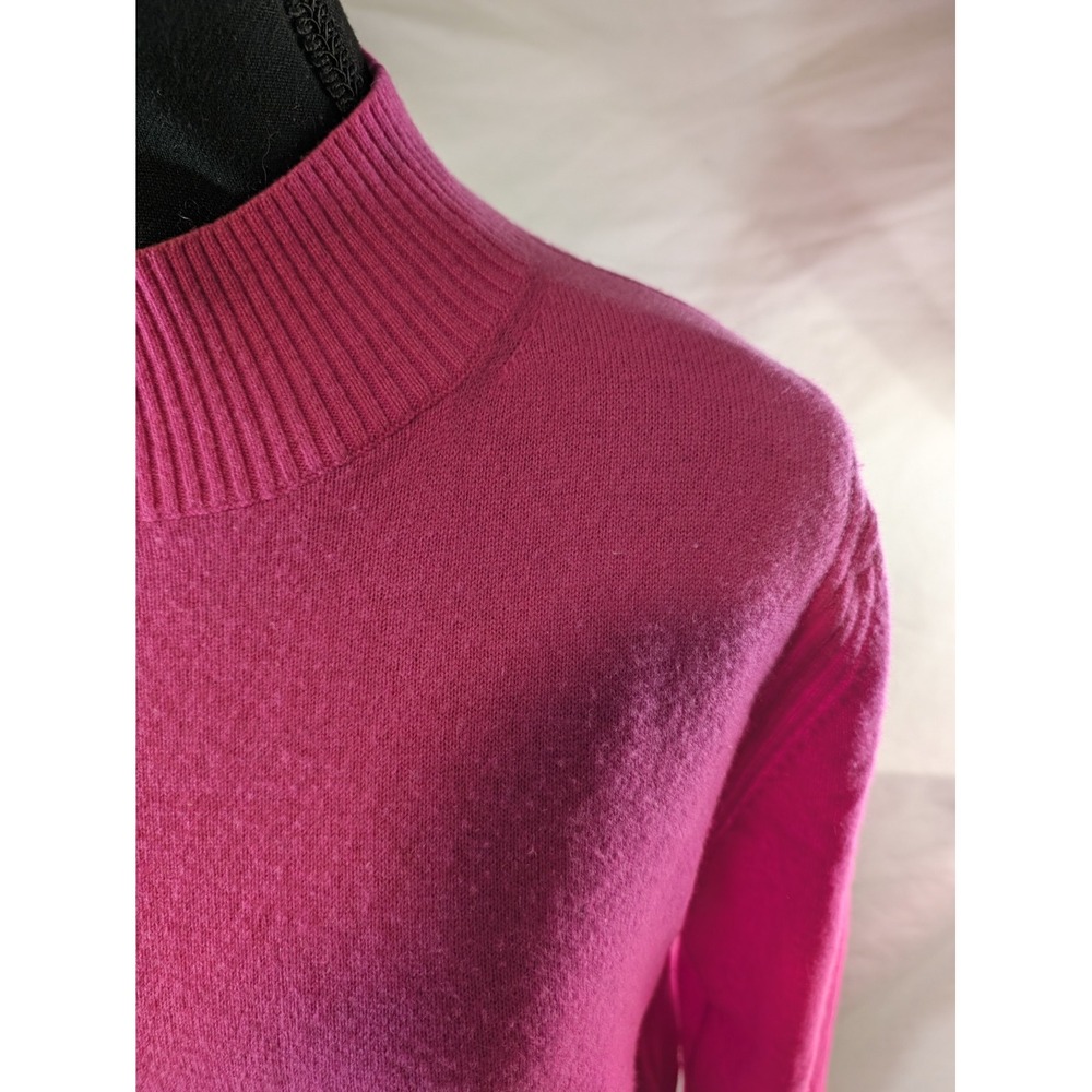 J Crew Sweater Women's Small Pink 100% Cashmere Mock Neck Raglan Knit Pullover - Picture 2 of 5